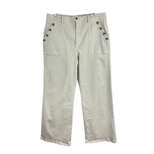 Women's High-Rise Button-Pocket Jeans in Light Cream